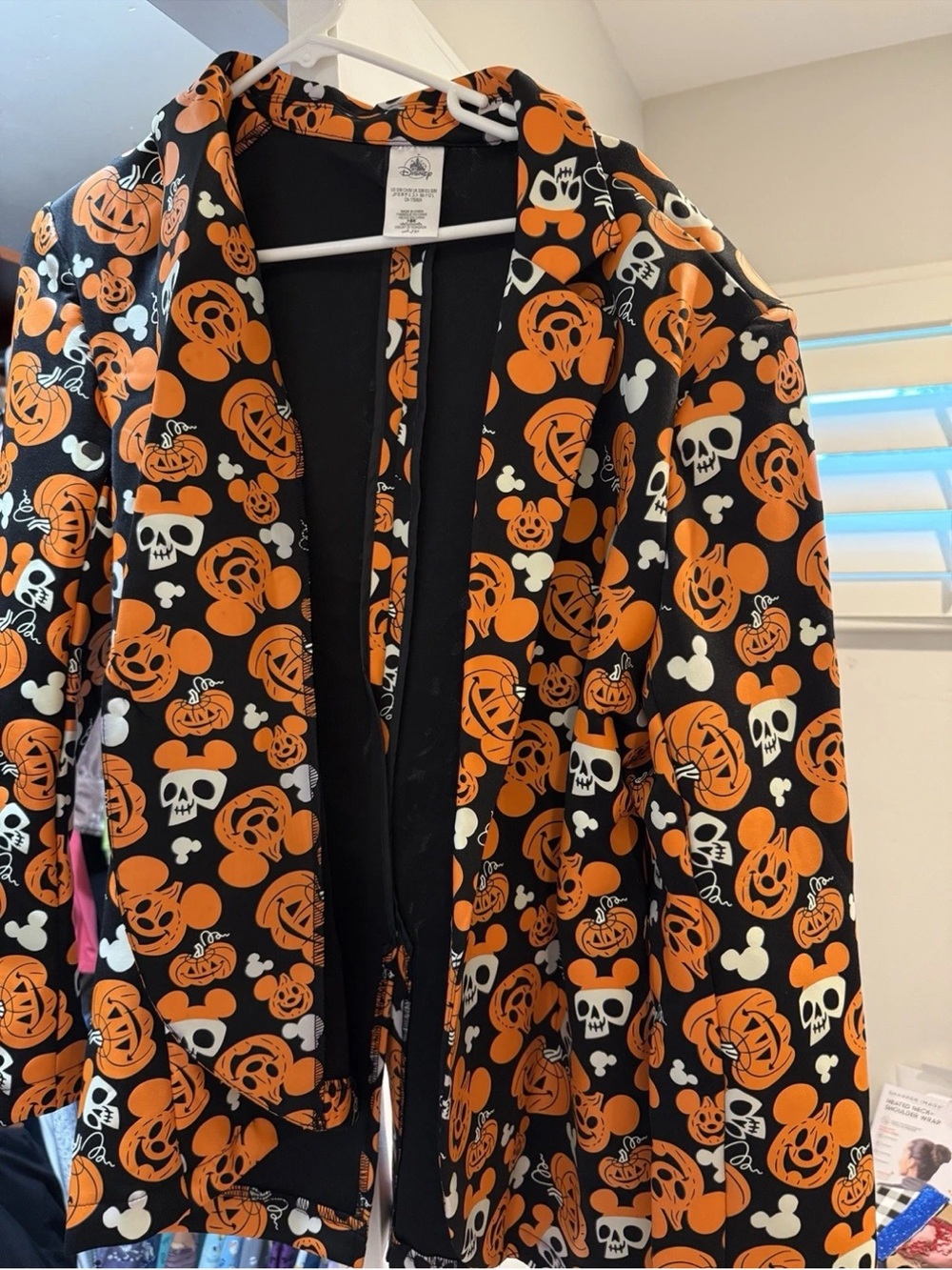Disney Parks Mens Jacket Mickey Mouse Halloween Small Medium Glow In Dark EUC